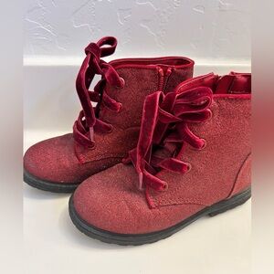 Stylish Red Kids Boots Glitter
